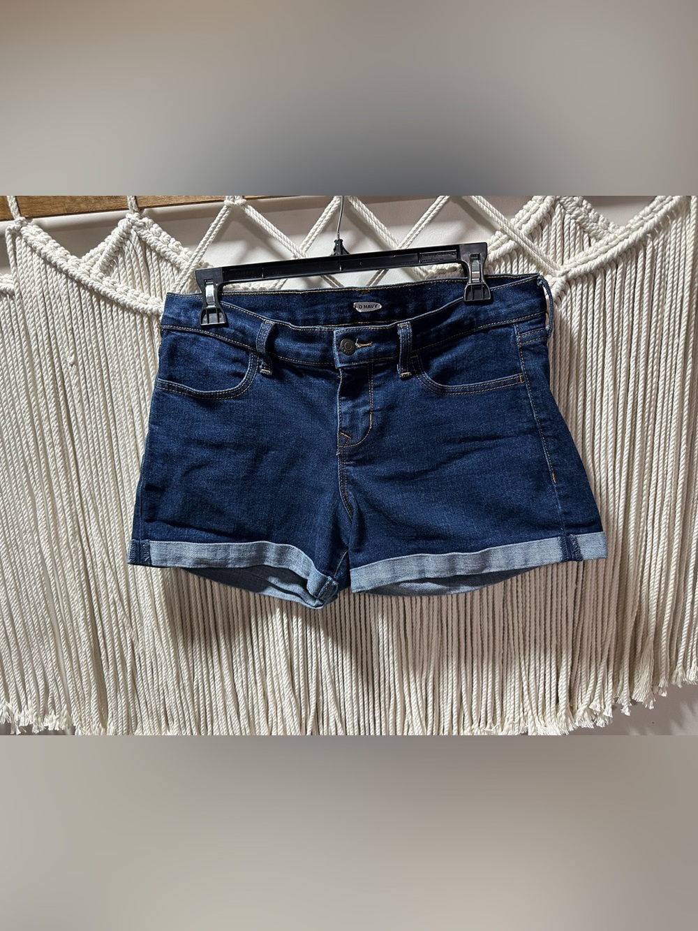 Old Navy Dark Blue Cuffed Denim Shorts